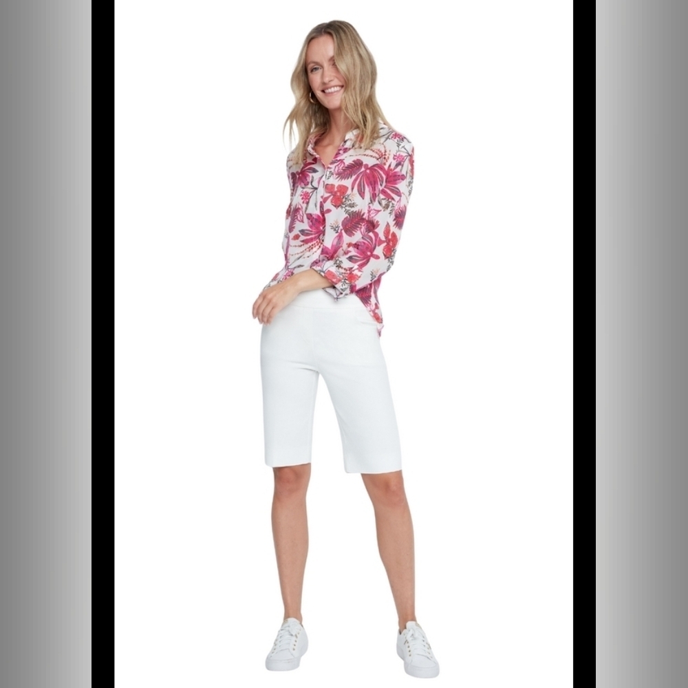 Renuar Size 14 Bermuda Shorts In White - Picture 4 of 9